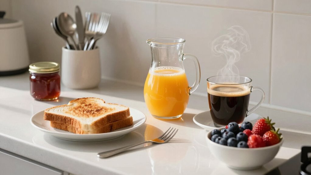 organized efficient breakfast preparation