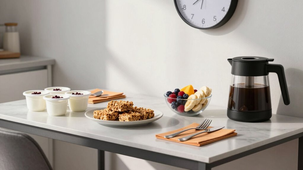 organized quick breakfast setup