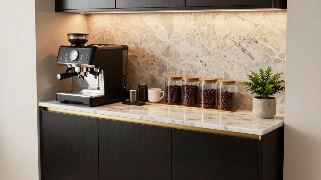 organized stylish coffee station