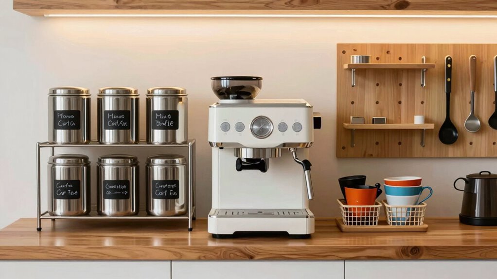 organized sustainable coffee station