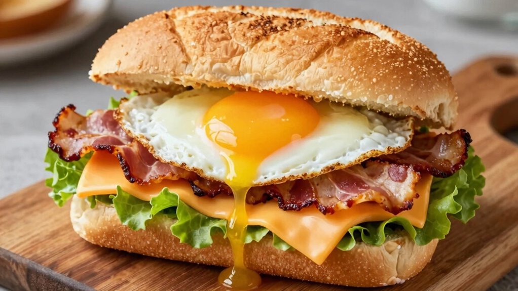 perfectly cooked eggs and bread
