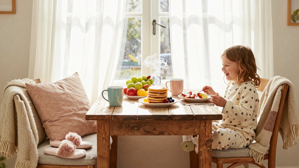 relaxed morning pajama gathering