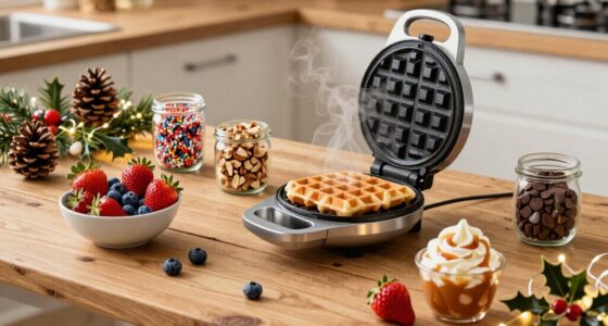 set up festive waffle station
